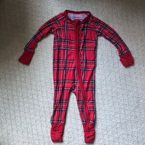 Little Sleepies plaid onesie pajamas - size 3-6 months